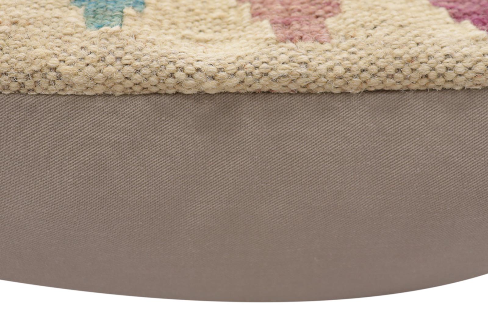 handmade Traditional Pillow Beige Red Hand-Woven SQUARE 100% WOOL Hand woven turkish pillow2 x 2