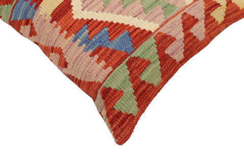 handmade Traditional Pillow Rust Blue Hand-Woven SQUARE 100% WOOL  Hand woven turkish pillow  PILLOW