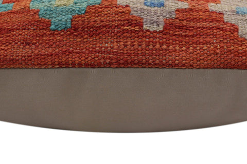 handmade Traditional Pillow Rust Blue Hand-Woven SQUARE 100% WOOL  Hand woven turkish pillow  PILLOW