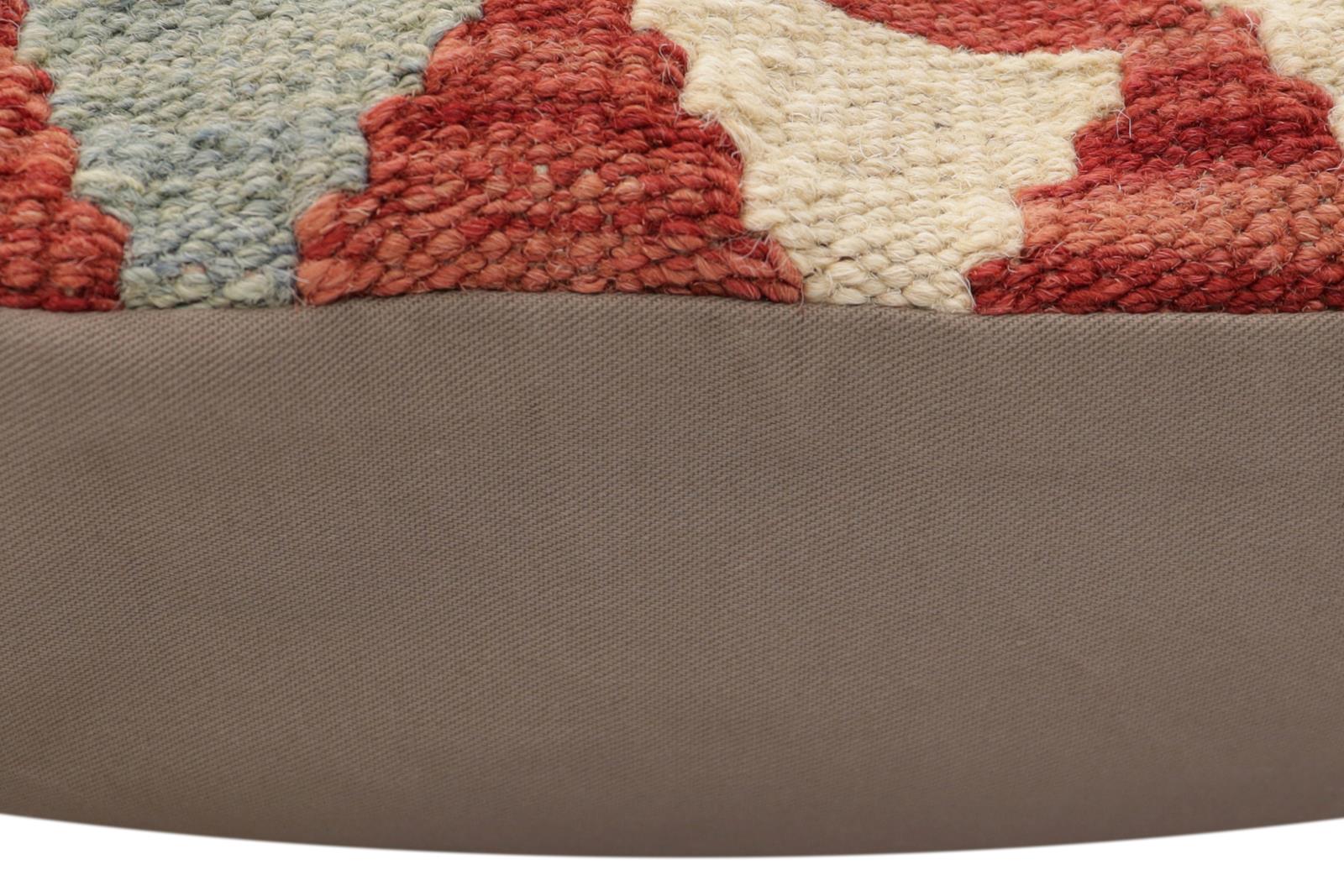 handmade Traditional Pillow Red Beige Hand-Woven SQUARE 100% WOOL  Hand woven turkish pillow  PILLOW