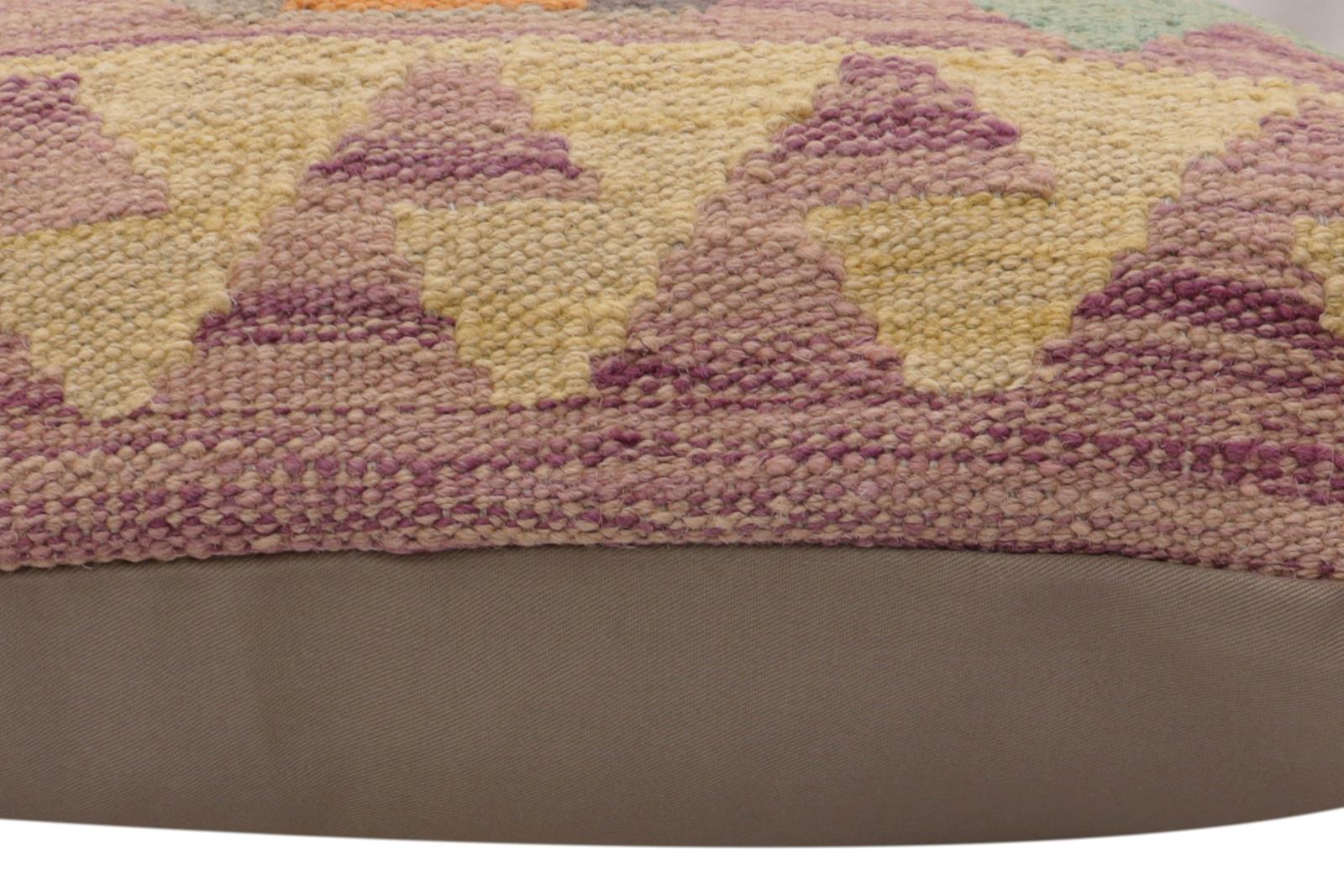 handmade Traditional Pillow Purple Blue Hand-Woven SQUARE 100% WOOL  Hand woven turkish pillow  PILLOW
