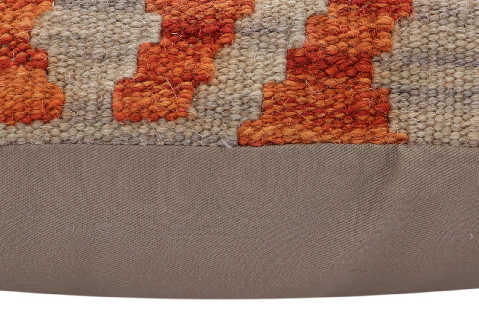 handmade Traditional Pillow Rust Blue Hand-Woven SQUARE 100% WOOL Hand woven turkish pillow2 x 2