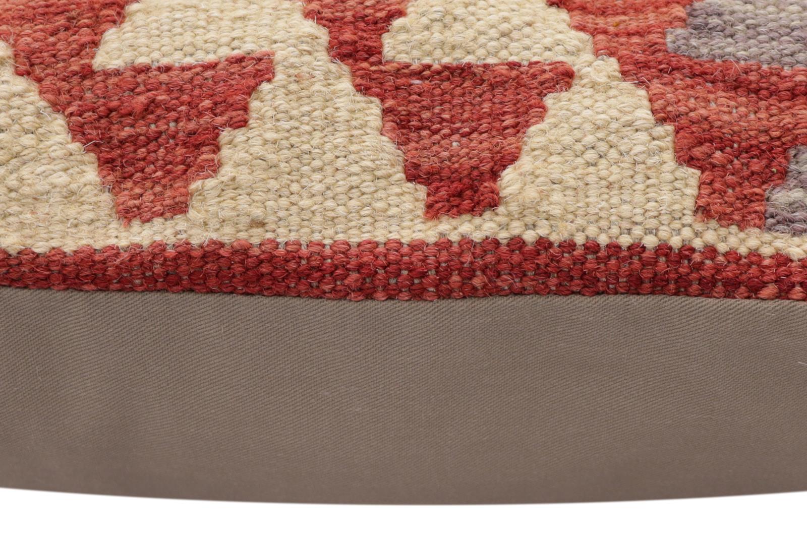 handmade Traditional Pillow Red Rust Hand-Woven SQUARE 100% WOOL Hand woven turkish pillow2 x 2