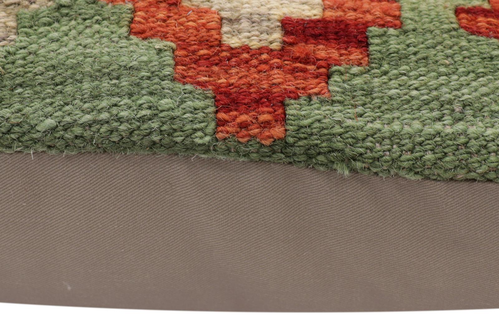 handmade Traditional Pillow Blue Green Hand-Woven SQUARE 100% WOOL Hand woven turkish pillow2 x 2