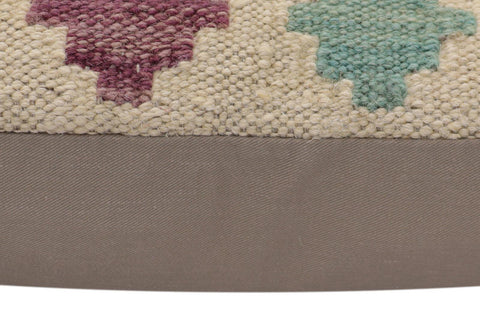 handmade Traditional Pillow Beige Rust Hand-Woven SQUARE 100% WOOL Hand woven turkish pillow2 x 2