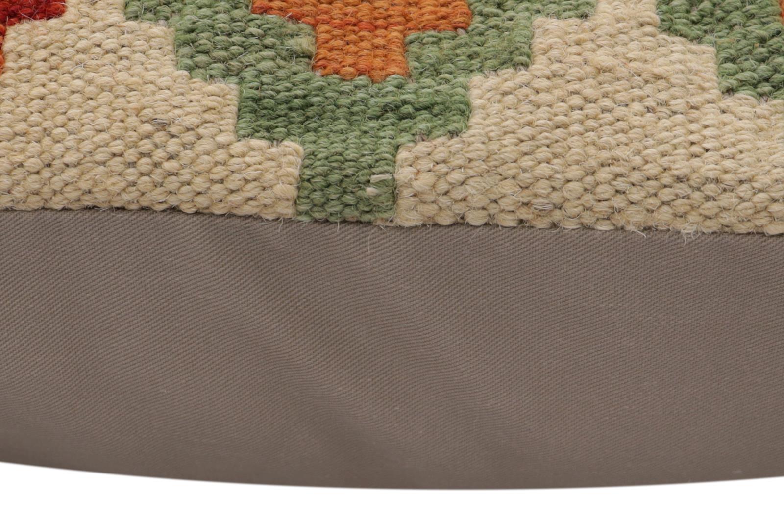 handmade Traditional Pillow Blue Beige Hand-Woven SQUARE 100% WOOL Hand woven turkish pillow2 x 2