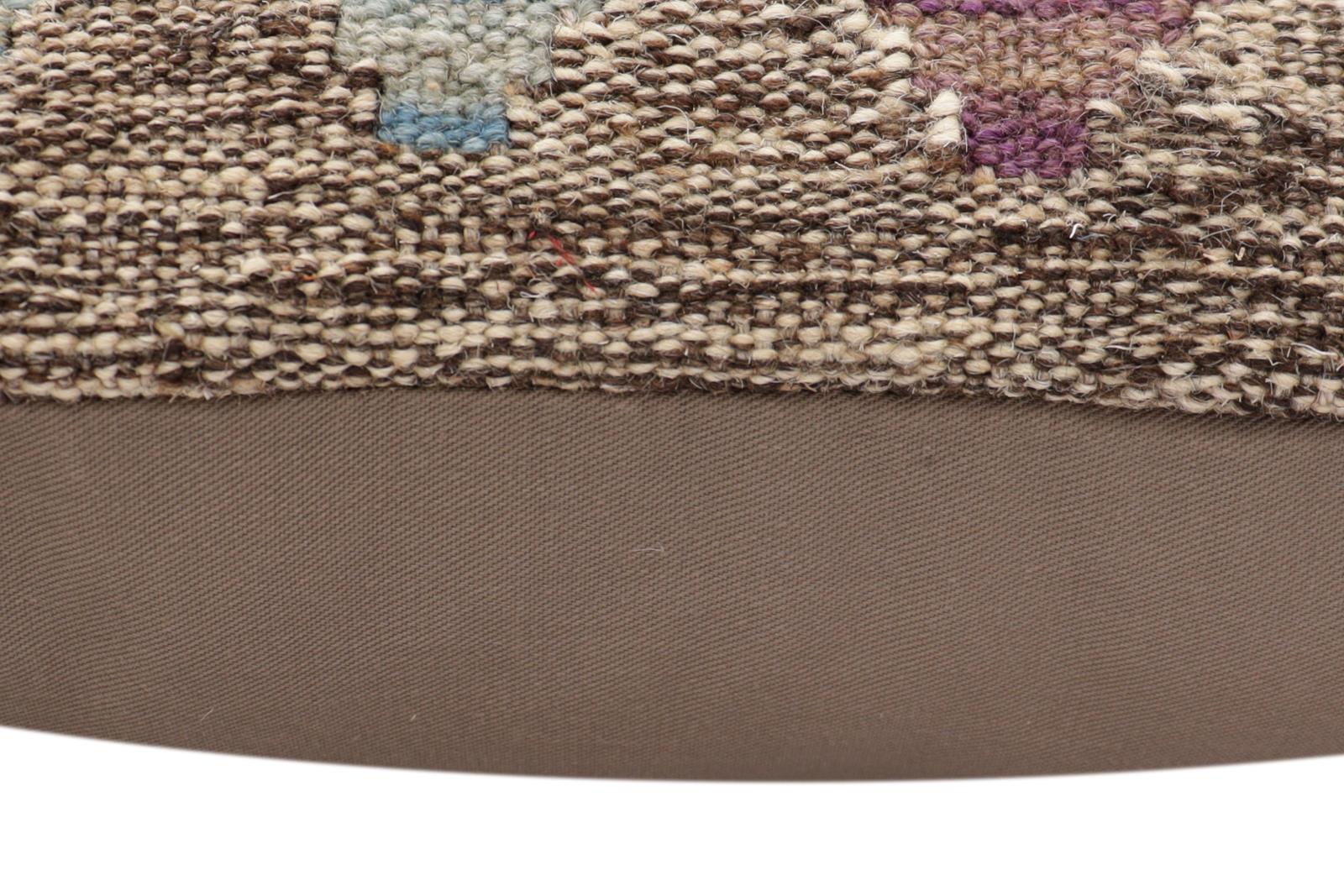 handmade Traditional Pillow Orange Blue Hand-Woven SQUARE 100% WOOL  Hand woven turkish pillow  2 x 2