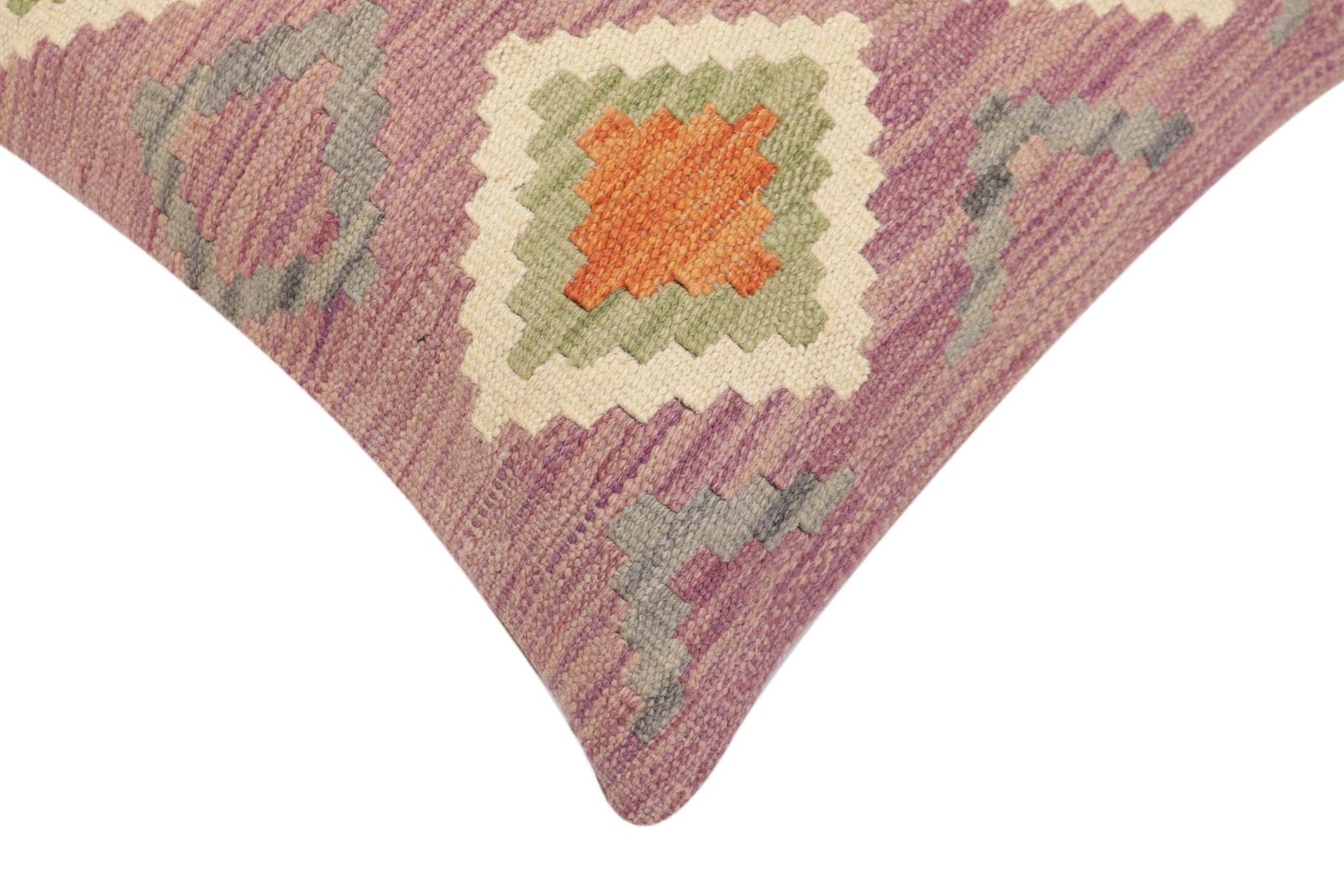 handmade Traditional Pillow Purple Rust Hand-Woven SQUARE 100% WOOL Hand woven turkish pillow2 x 2