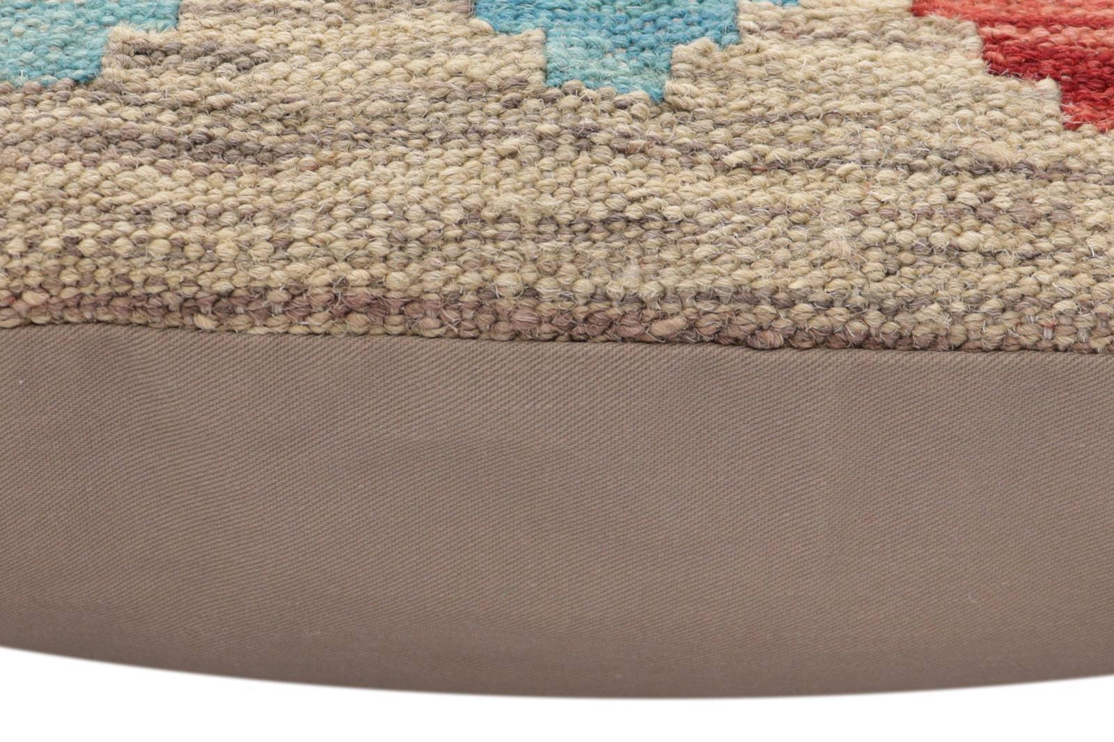 handmade Traditional Pillow Gray Red Hand-Woven SQUARE 100% WOOL Hand woven turkish pillow2 x 2