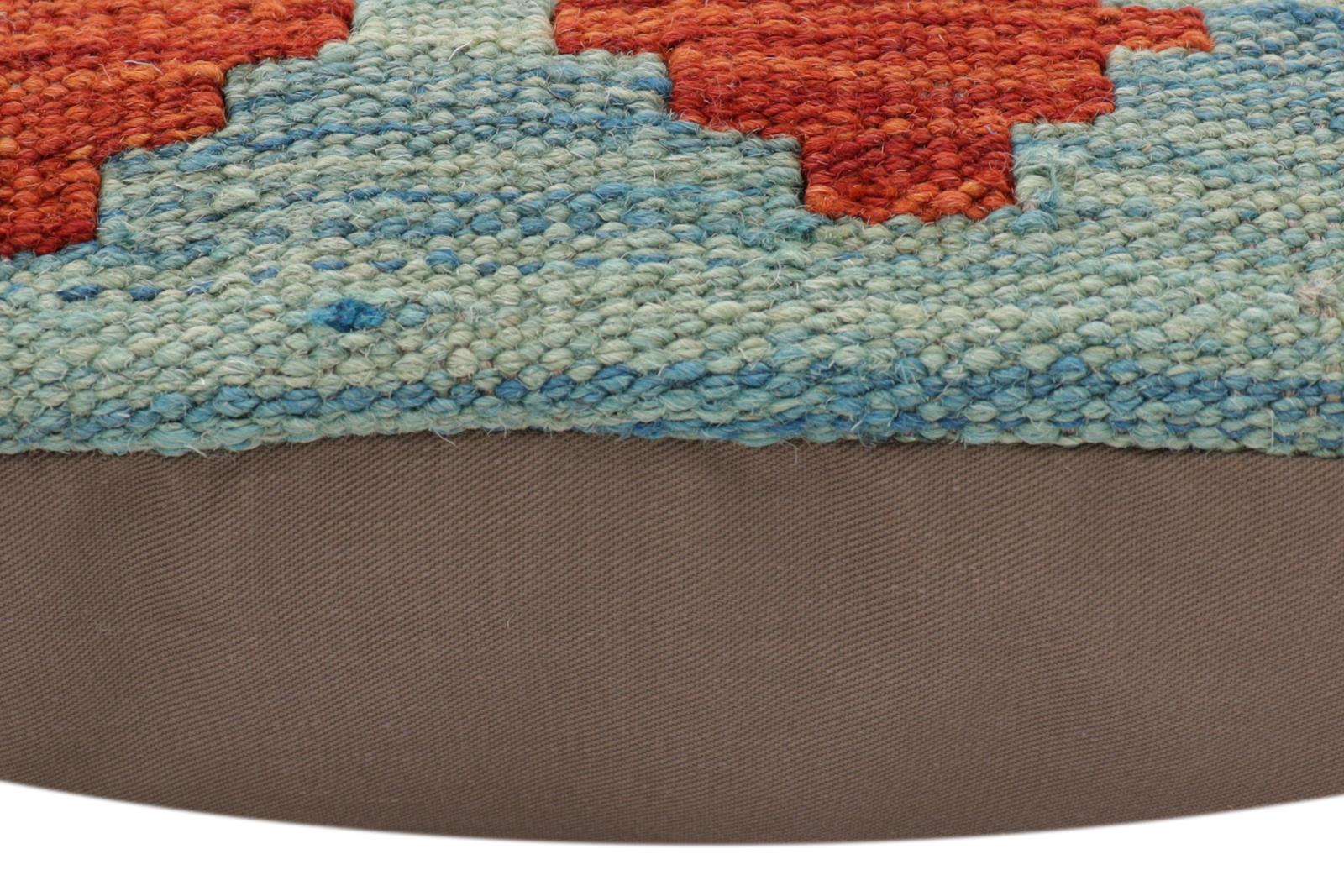 handmade Traditional Pillow Blue Red Hand-Woven SQUARE 100% WOOL Hand woven turkish pillow2 x 2
