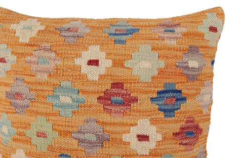 handmade Traditional Pillow Orange Red Hand-Woven SQUARE 100% WOOL Hand woven turkish pillow2 x 2