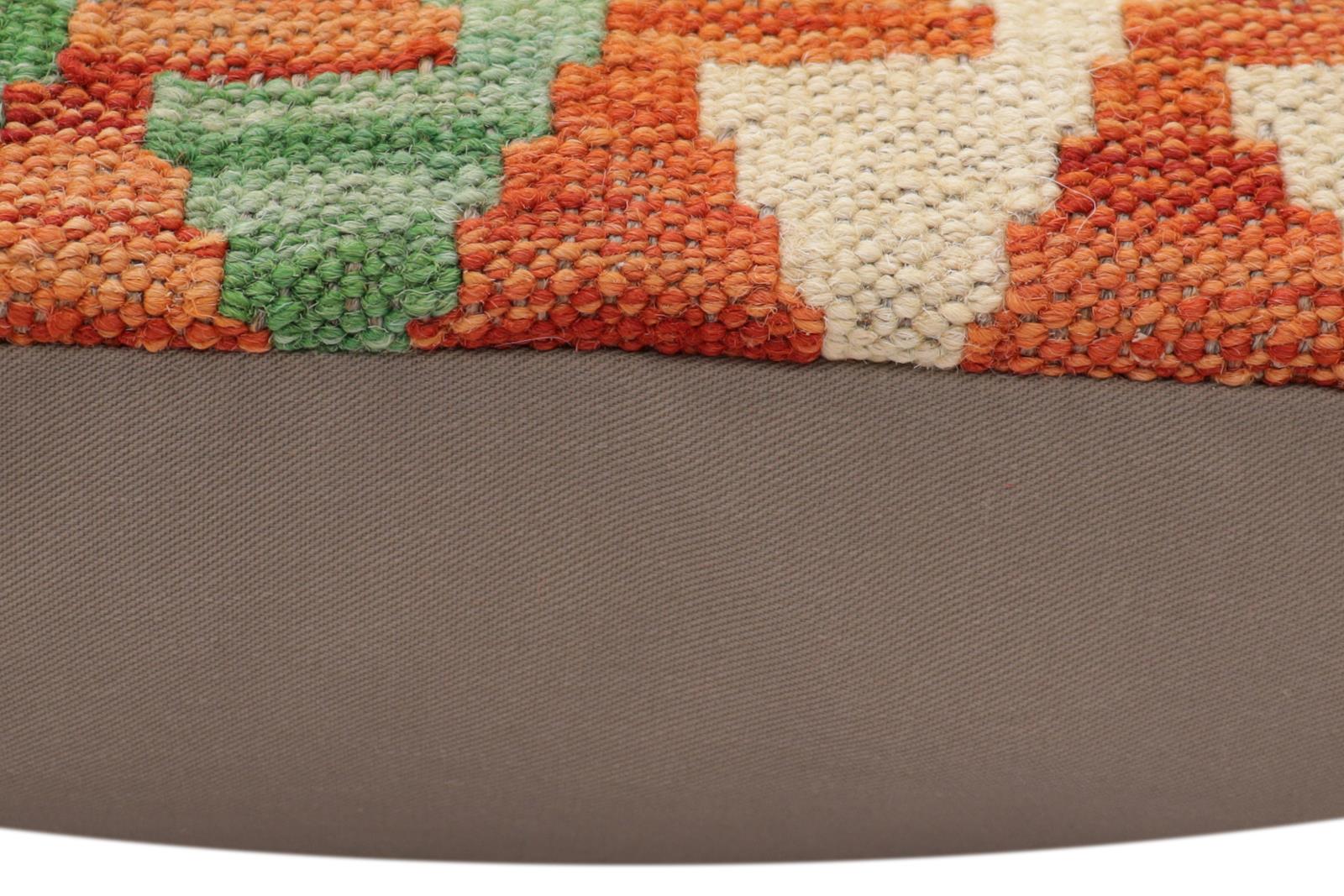 handmade Traditional Pillow Rust Blue Hand-Woven SQUARE 100% WOOL Hand woven turkish pillow2 x 2