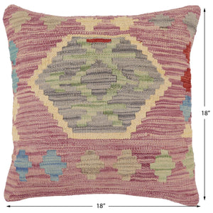 handmade Traditional Pillow Purple Gray Hand-Woven SQUARE 100% WOOL Hand woven turkish pillow2 x 2