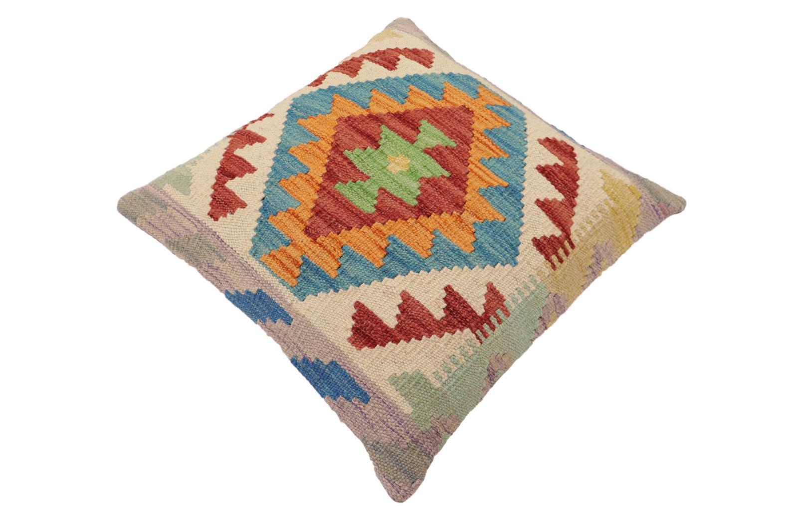 handmade Traditional Pillow Red Rust Hand-Woven SQUARE 100% WOOL Hand woven turkish pillow2 x 2