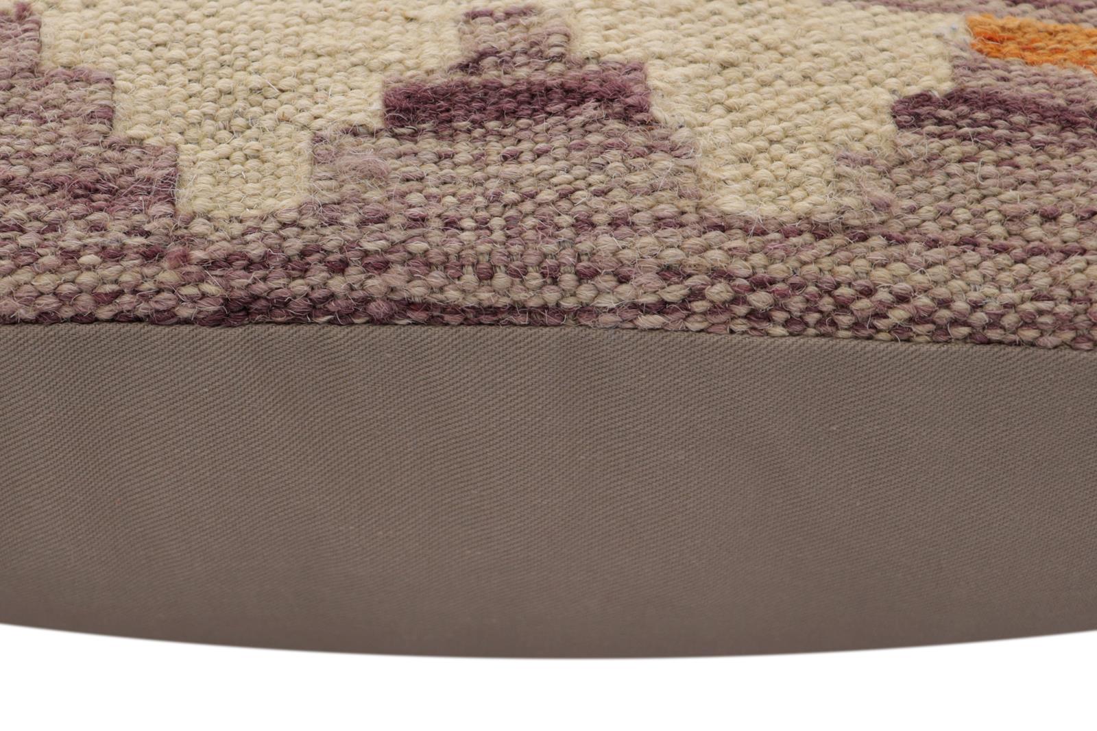 handmade Traditional Pillow Rust Blue Hand-Woven SQUARE 100% WOOL Hand woven turkish pillow2 x 2