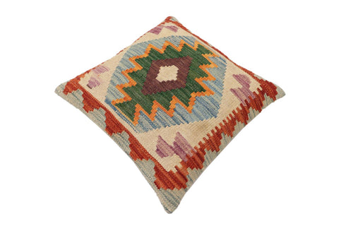 handmade Traditional Pillow Blue Rust Hand-Woven SQUARE 100% WOOL Hand woven turkish pillow2 x 2