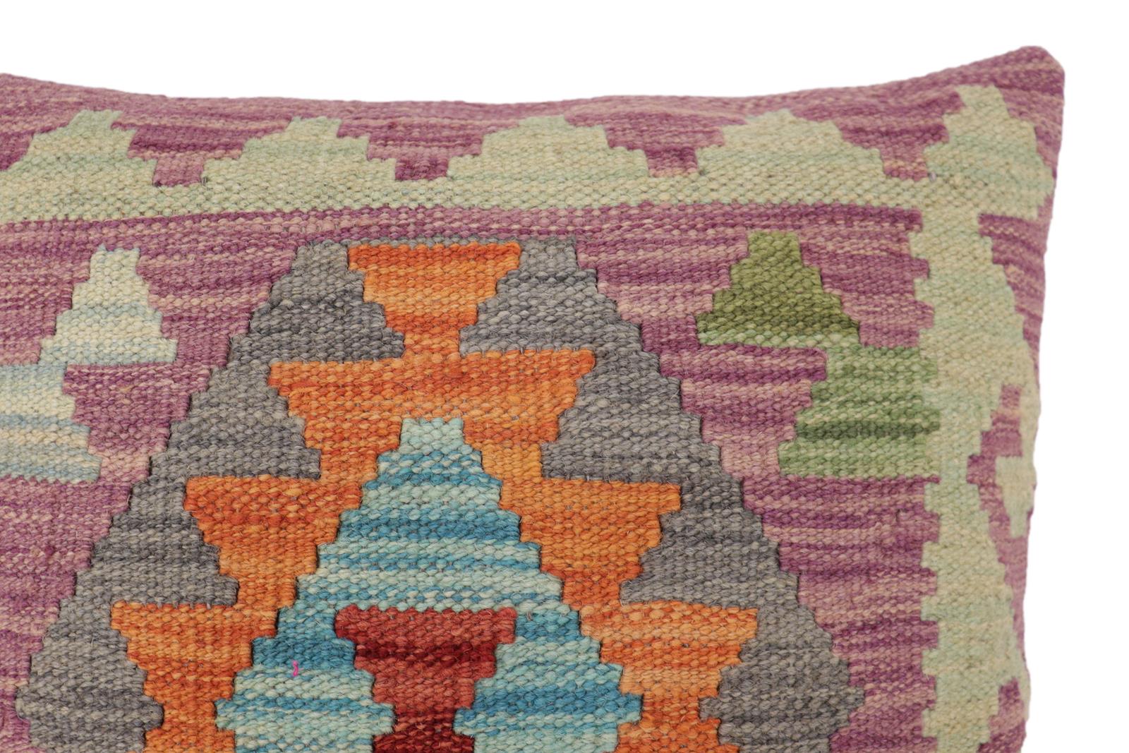 handmade Traditional Pillow Purple Rust Hand-Woven SQUARE 100% WOOL Hand woven turkish pillow2 x 2