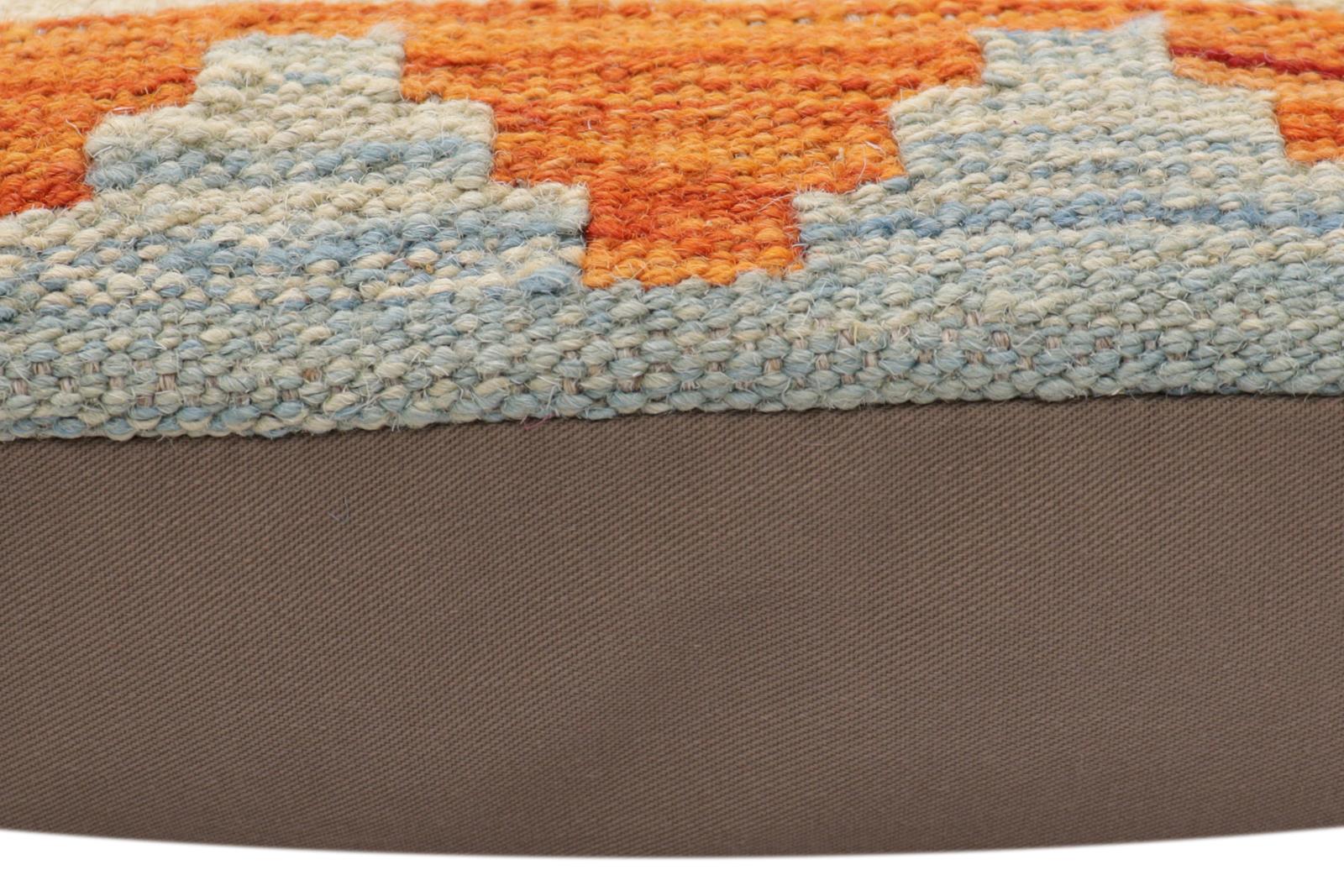 handmade Traditional Pillow Blue Rust Hand-Woven SQUARE 100% WOOL Hand woven turkish pillow2 x 2