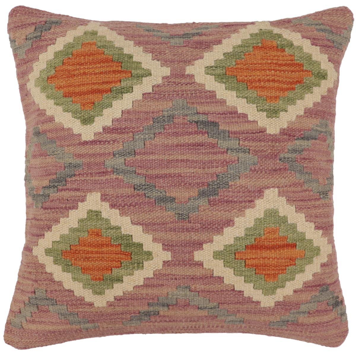 handmade Traditional Pillow Purple Rust Hand-Woven SQUARE 100% WOOL Hand woven turkish pillow2 x 2