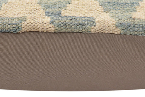 handmade Traditional Pillow Beige Blue Hand-Woven SQUARE 100% WOOL  Hand woven turkish pillow  2 x 2