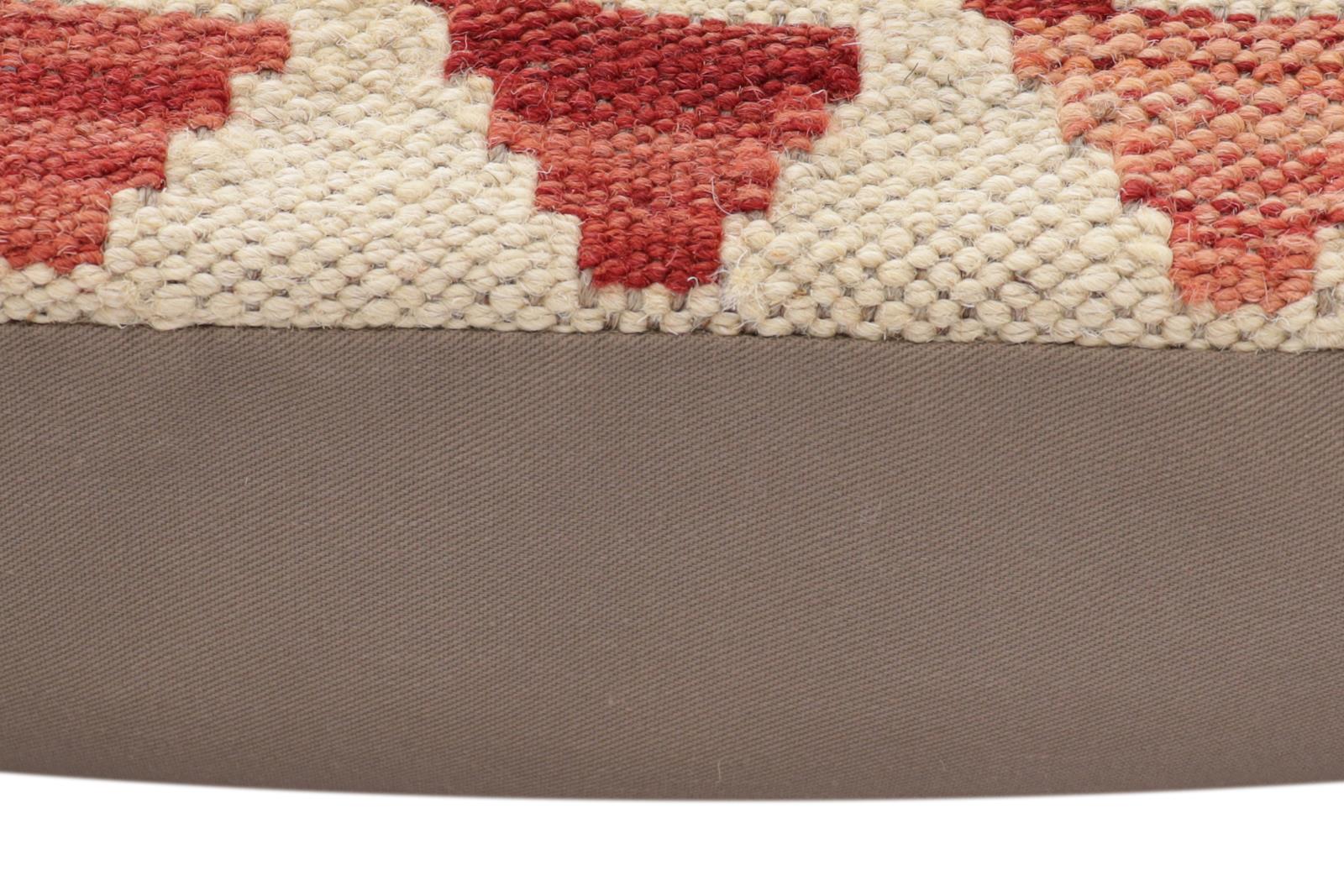 handmade Traditional Pillow Red Beige Hand-Woven SQUARE 100% WOOL Hand woven turkish pillow2 x 2