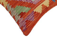 handmade Traditional Pillow Rust Blue Hand-Woven SQUARE 100% WOOL Hand woven turkish pillow2 x 2