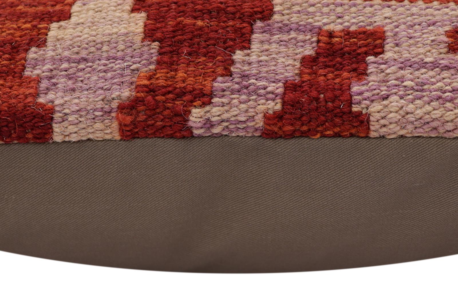 handmade Traditional Pillow Rust Blue Hand-Woven SQUARE 100% WOOL Hand woven turkish pillow2 x 2