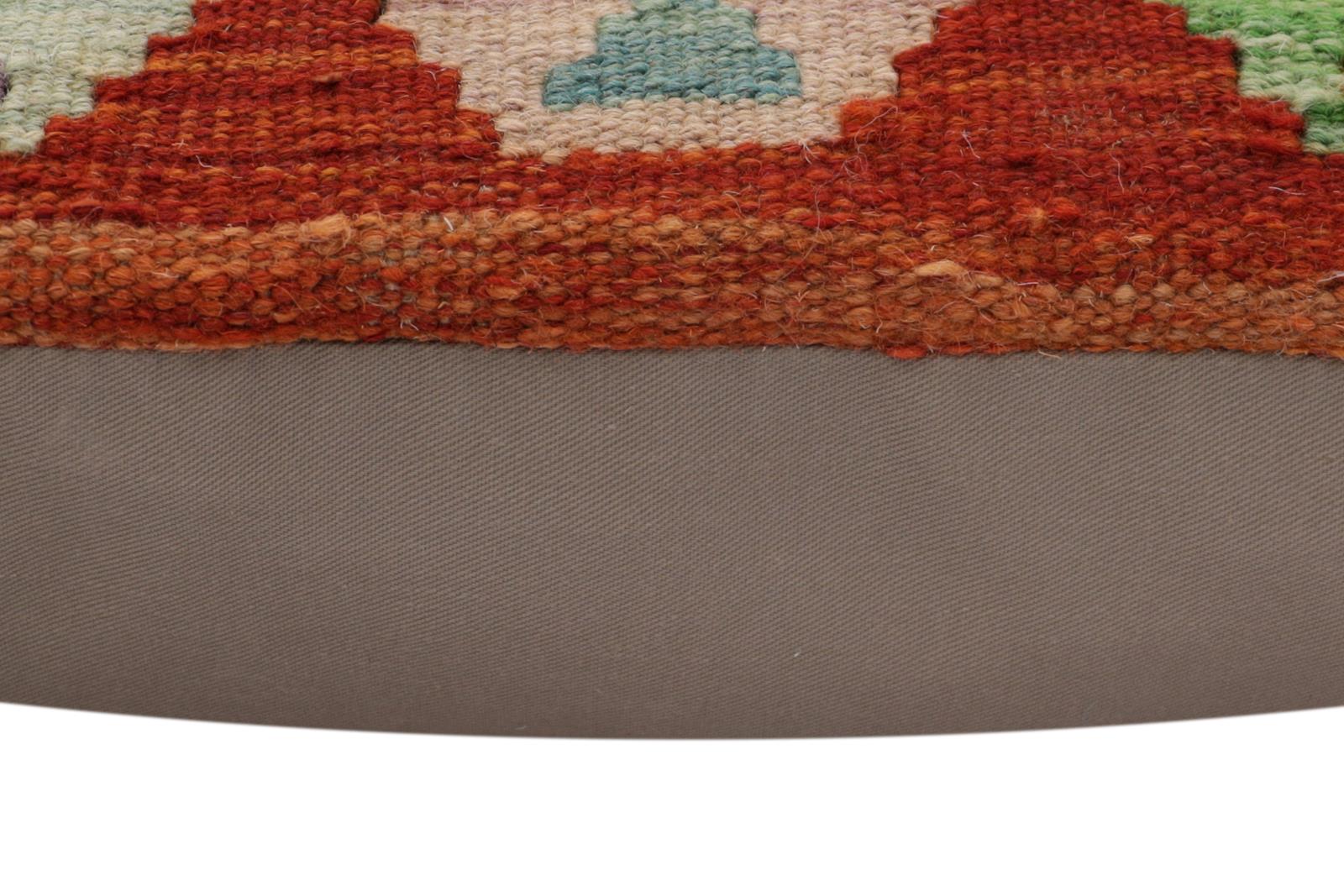 handmade Traditional Pillow Rust Blue Hand-Woven SQUARE 100% WOOL Hand woven turkish pillow2 x 2