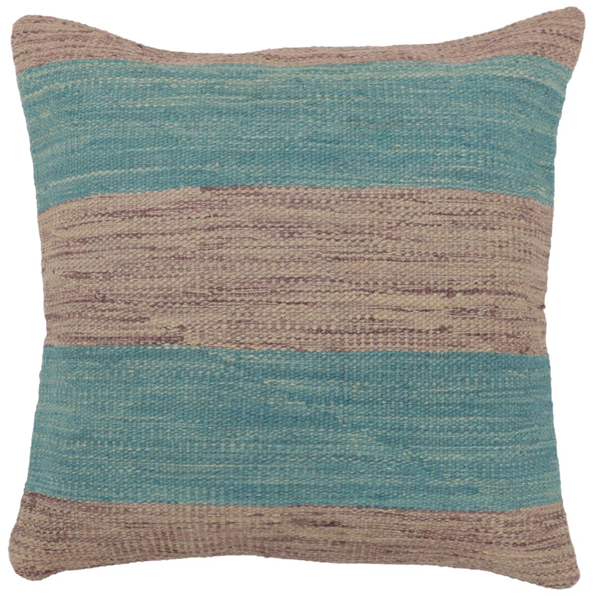 handmade Modern Pillow Blue Purple Hand-Woven SQUARE 100% WOOL  Hand woven turkish pillow  2 x 2