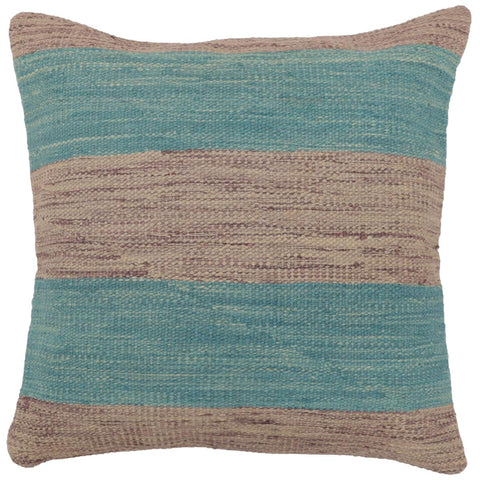 handmade Modern Pillow Blue Purple Hand-Woven SQUARE 100% WOOL  Hand woven turkish pillow  2 x 2