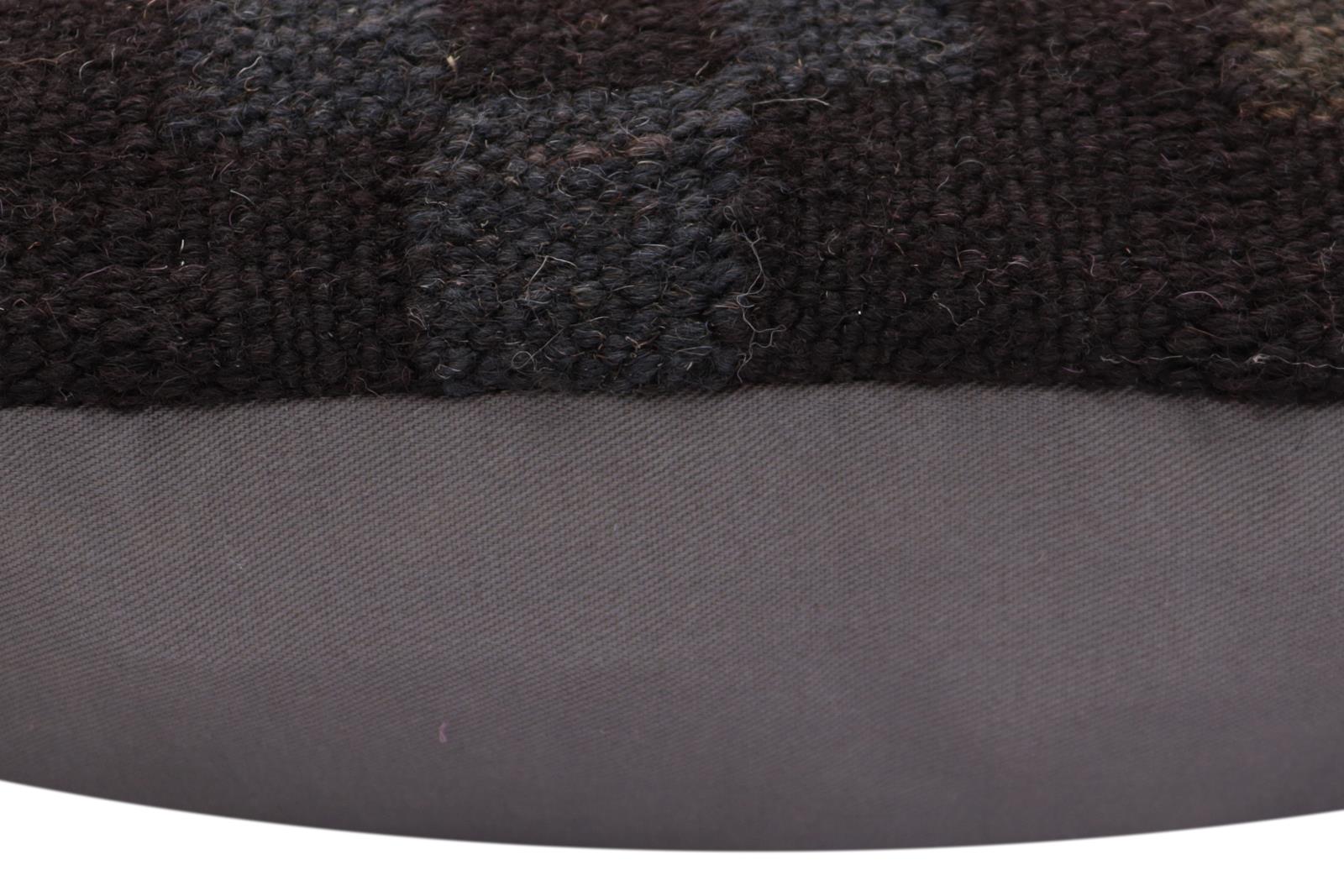 handmade Traditional Pillow Black Blue Hand-Woven SQUARE 100% WOOL Hand woven turkish pillow2 x 2