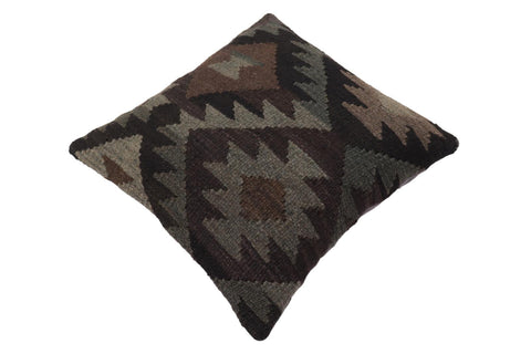 handmade Traditional Pillow Black Green Hand-Woven SQUARE 100% WOOL Hand woven turkish pillow2 x 2
