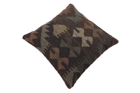 handmade Traditional Pillow Black Gray Hand-Woven SQUARE 100% WOOL Hand woven turkish pillow2 x 2