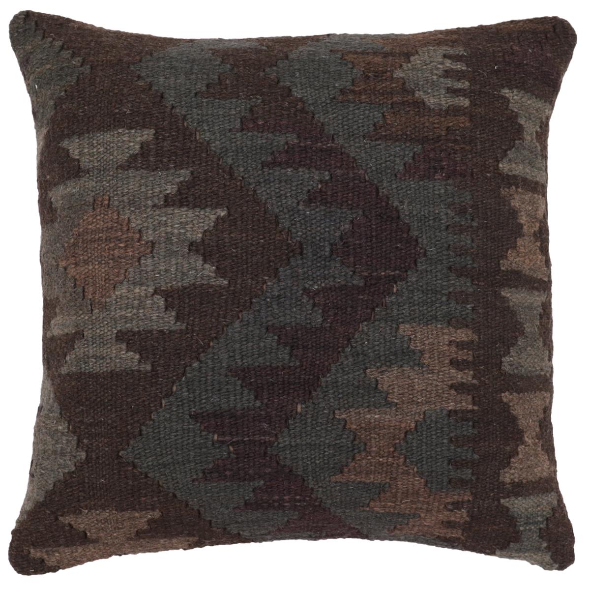handmade Traditional Pillow Brown Purple Hand-Woven SQUARE 100% WOOL Hand woven turkish pillow2 x 2