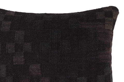 handmade Traditional Pillow Black Green Hand-Woven SQUARE 100% WOOL Hand woven turkish pillow2 x 2