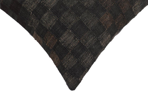 handmade Traditional Pillow Black Brown Hand-Woven SQUARE 100% WOOL Hand woven turkish pillow2 x 2