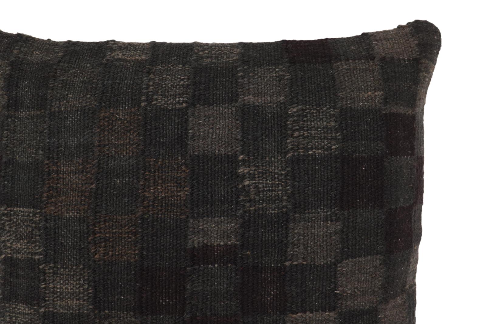 handmade Traditional Pillow Black Brown Hand-Woven SQUARE 100% WOOL Hand woven turkish pillow2 x 2