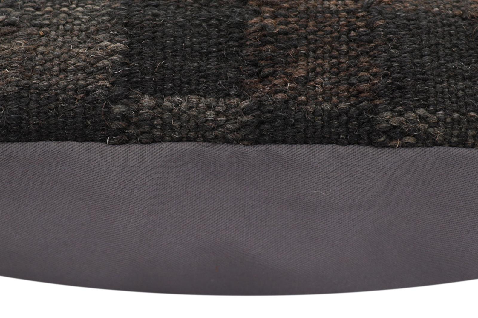 handmade Traditional Pillow Black Brown Hand-Woven SQUARE 100% WOOL Hand woven turkish pillow2 x 2
