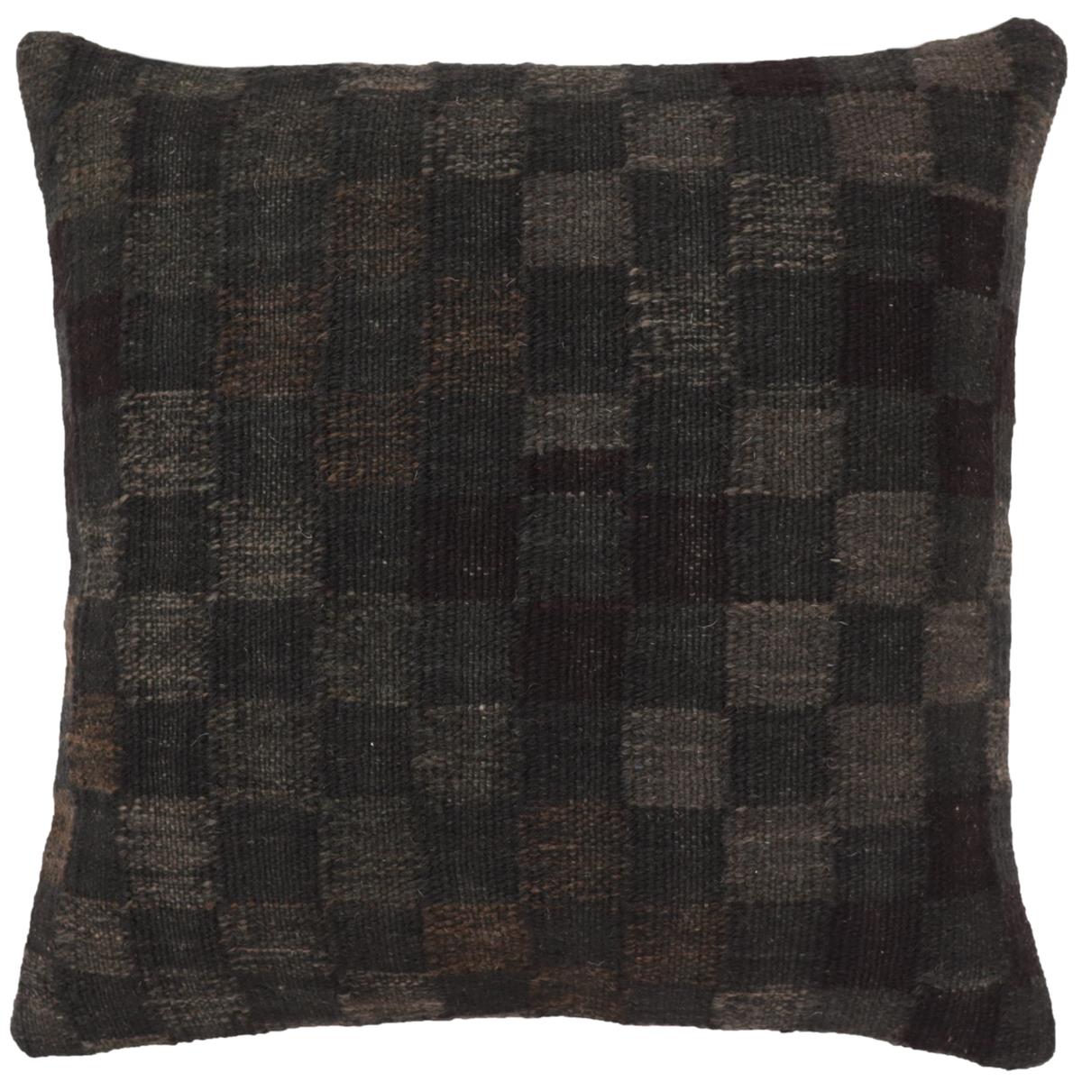 handmade Traditional Pillow Black Brown Hand-Woven SQUARE 100% WOOL Hand woven turkish pillow2 x 2