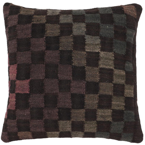 handmade Traditional Pillow Black Green Hand-Woven SQUARE 100% WOOL Hand woven turkish pillow2 x 2
