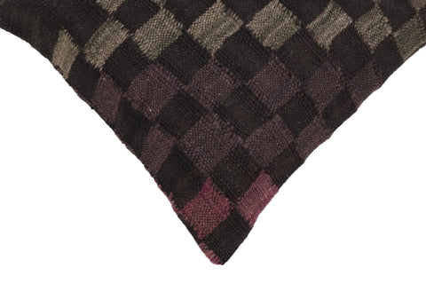 handmade Traditional Pillow Black Green Hand-Woven SQUARE 100% WOOL Hand woven turkish pillow2 x 2
