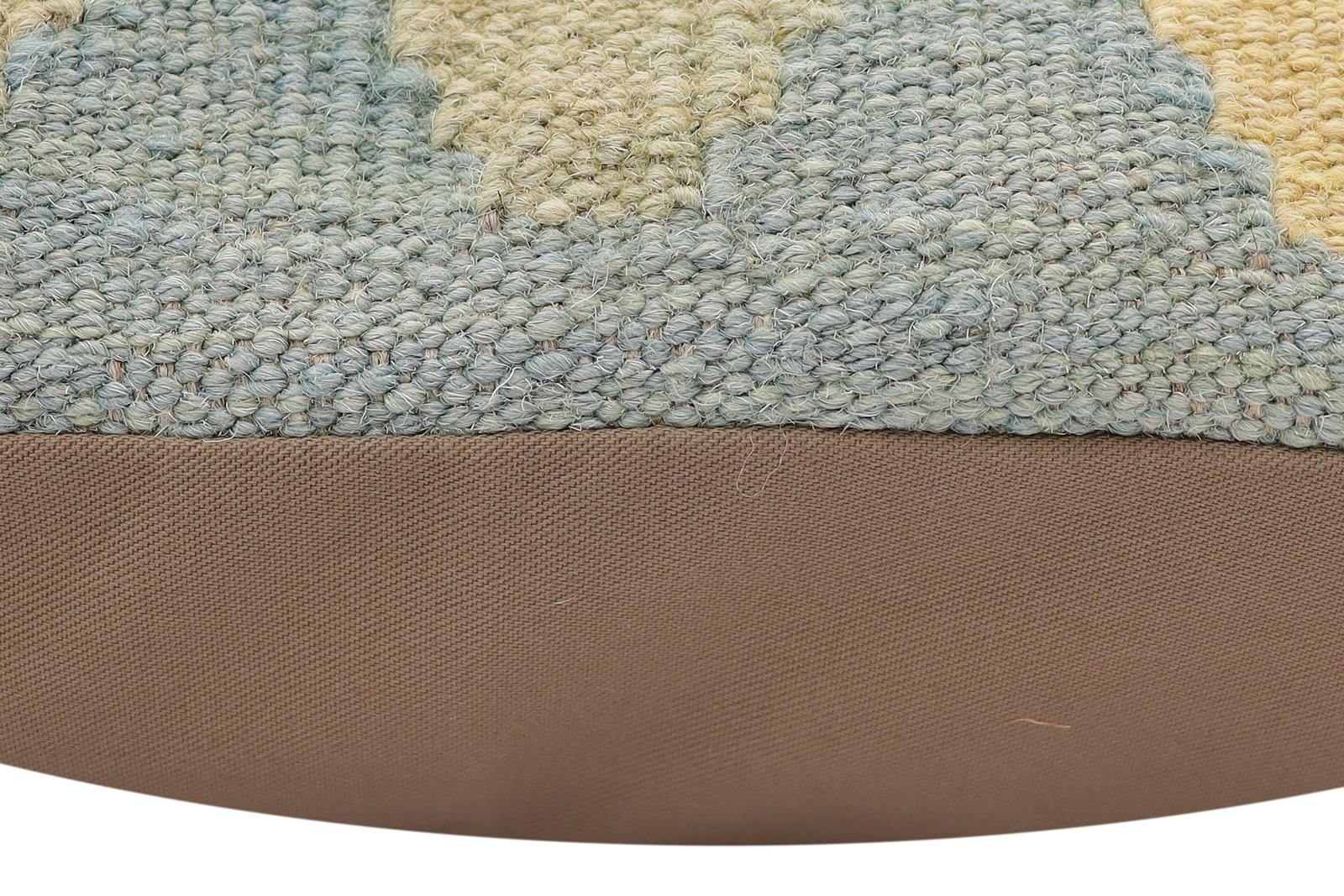 handmade Traditional Pillow Blue Rust Hand-Woven SQUARE 100% WOOL  Hand woven turkish pillow  PILLOW
