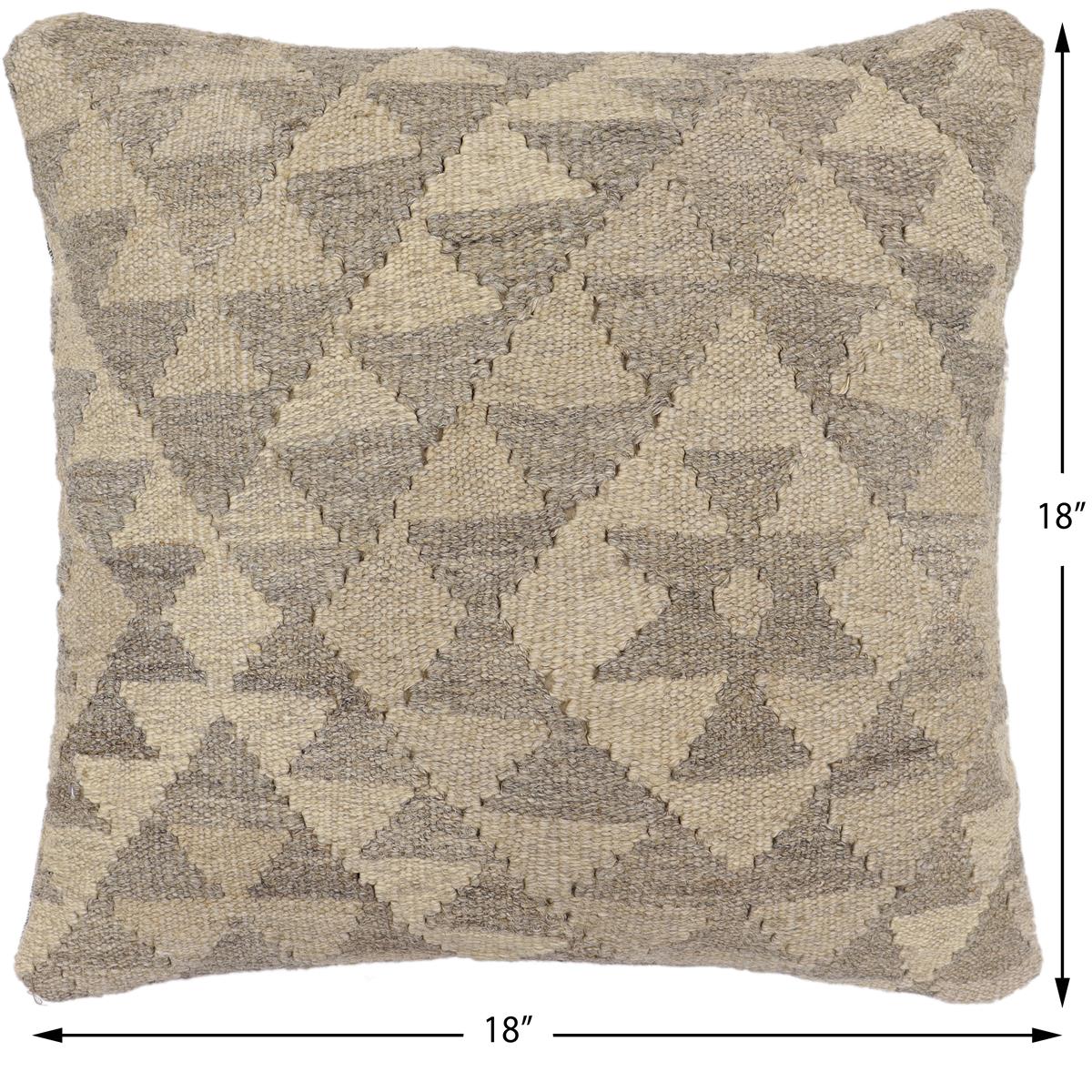handmade Traditional Pillow Beige Tan Hand-Woven SQUARE 100% WOOL Hand woven turkish pillow2 x 2
