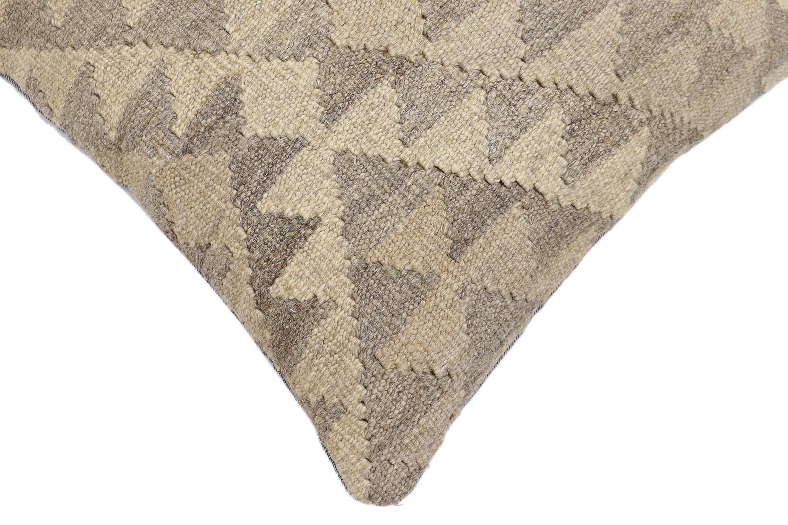 handmade Traditional Pillow Beige Tan Hand-Woven SQUARE 100% WOOL Hand woven turkish pillow2 x 2
