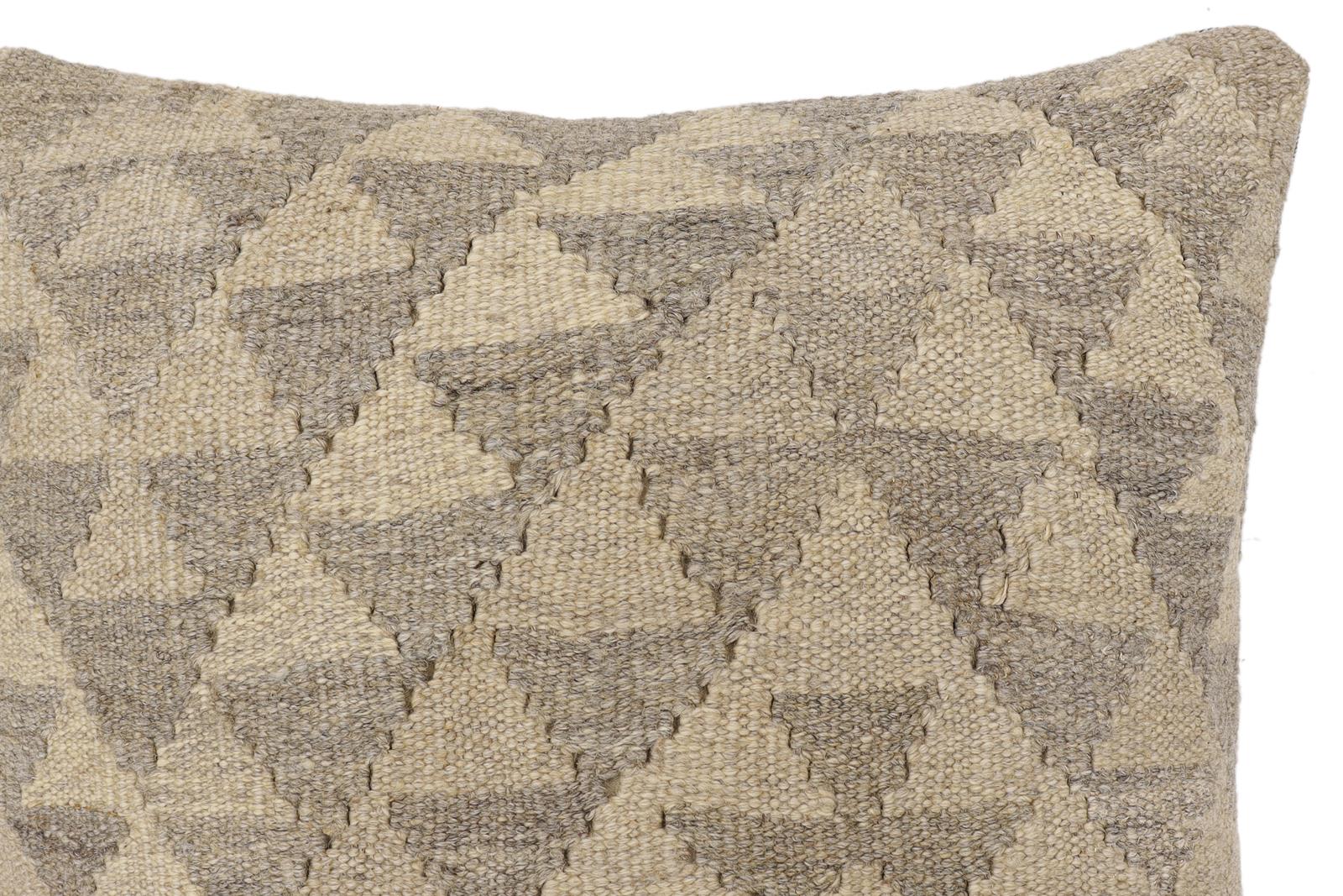 handmade Traditional Pillow Beige Tan Hand-Woven SQUARE 100% WOOL Hand woven turkish pillow2 x 2