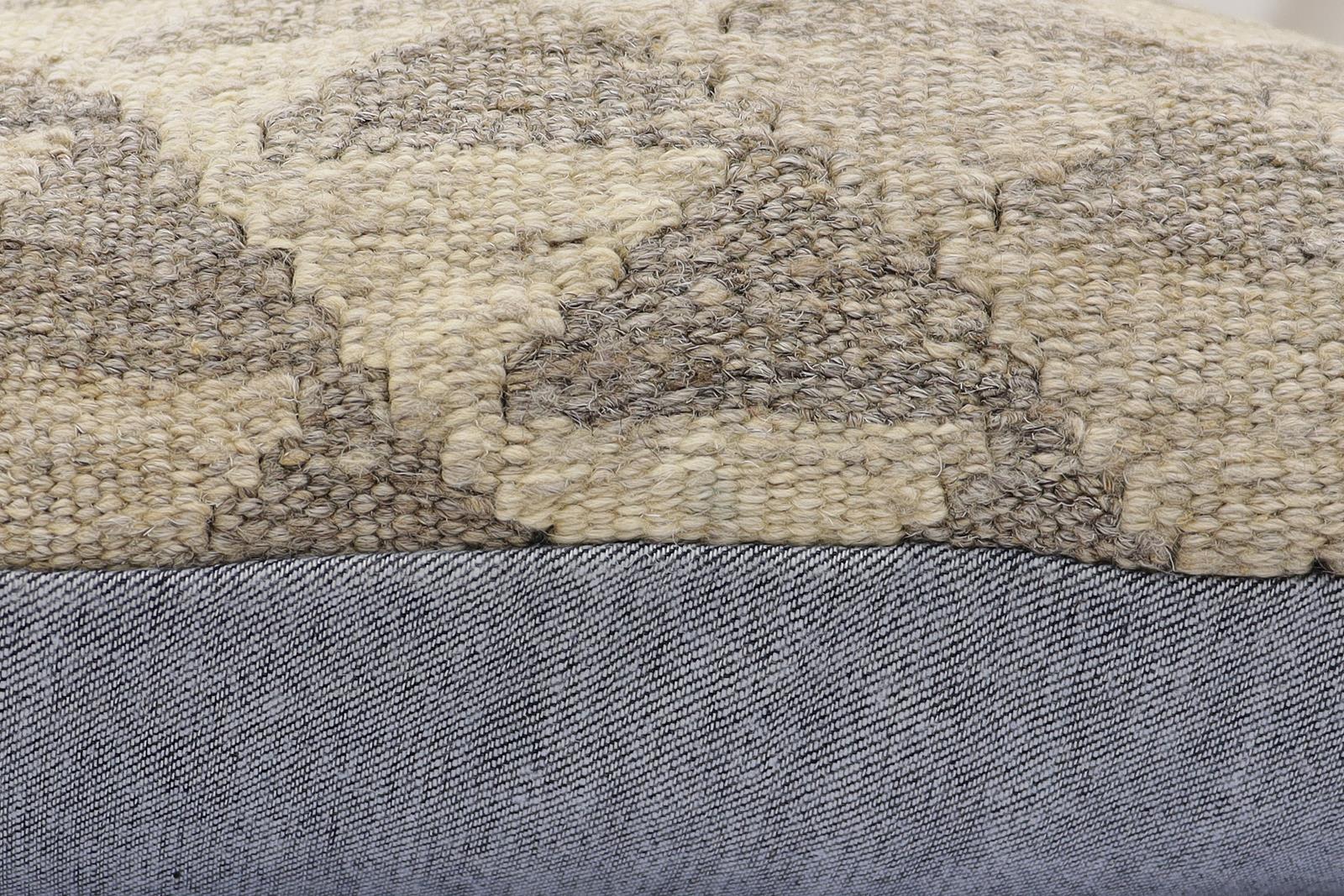 handmade Traditional Pillow Beige Tan Hand-Woven SQUARE 100% WOOL Hand woven turkish pillow2 x 2