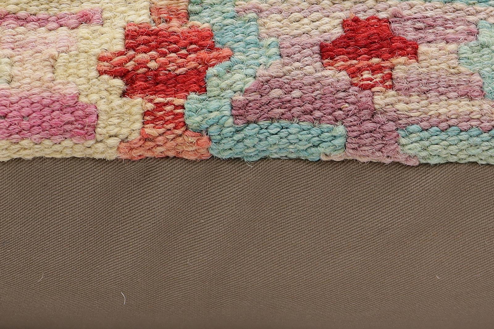handmade Traditional Pillow Blue Red Hand-Woven SQUARE 100% WOOL Hand woven turkish pillow2 x 2