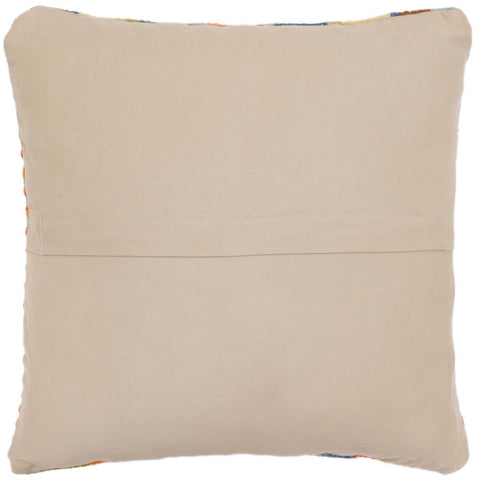 handmade Traditional Pillow Rust Blue Hand-Woven SQUARE 100% WOOL  Hand woven turkish pillow  2 x 2