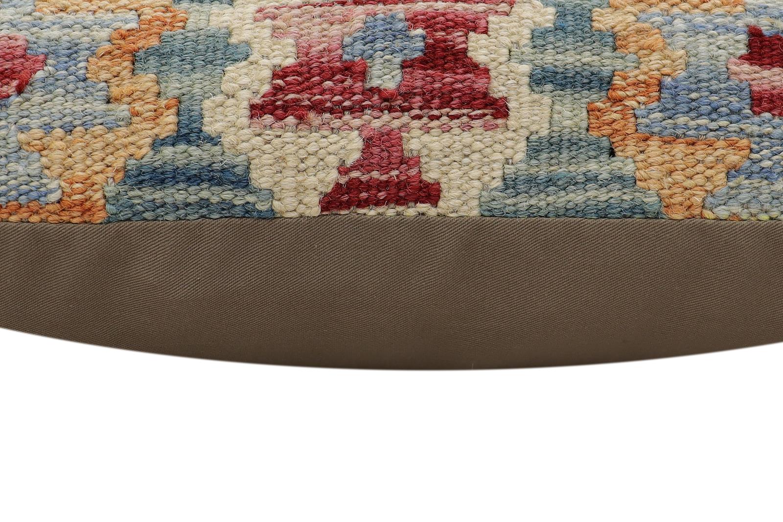 handmade Traditional Pillow Green Blue Hand-Woven SQUARE 100% WOOL Hand woven turkish pillow2 x 2