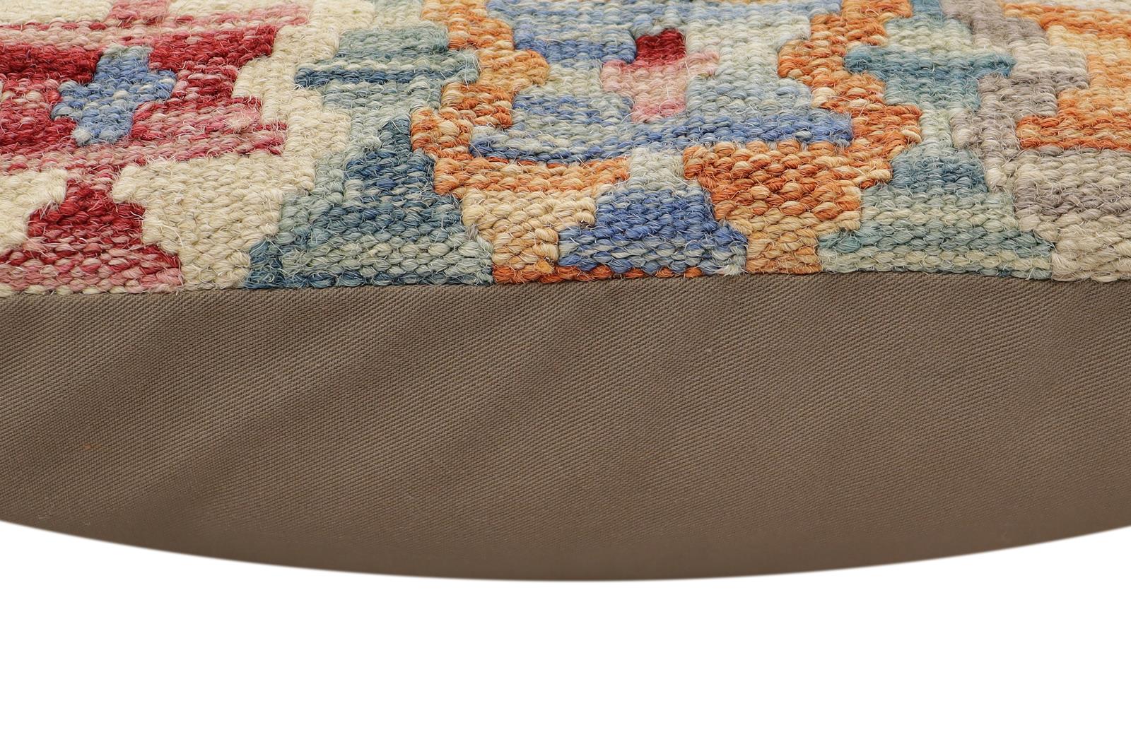 handmade Traditional Pillow Green Blue Hand-Woven SQUARE 100% WOOL Hand woven turkish pillow2 x 2